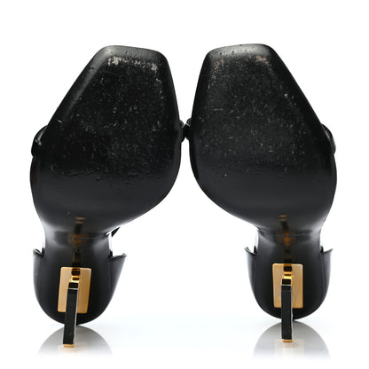 Saint Laurent Patent Calfskin Opyum 110 Sandals 37 Black Gold 5 of 7