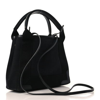 Balenciaga Cotton Canvas Calfskin Navy Cabas XS Black 2 of 9