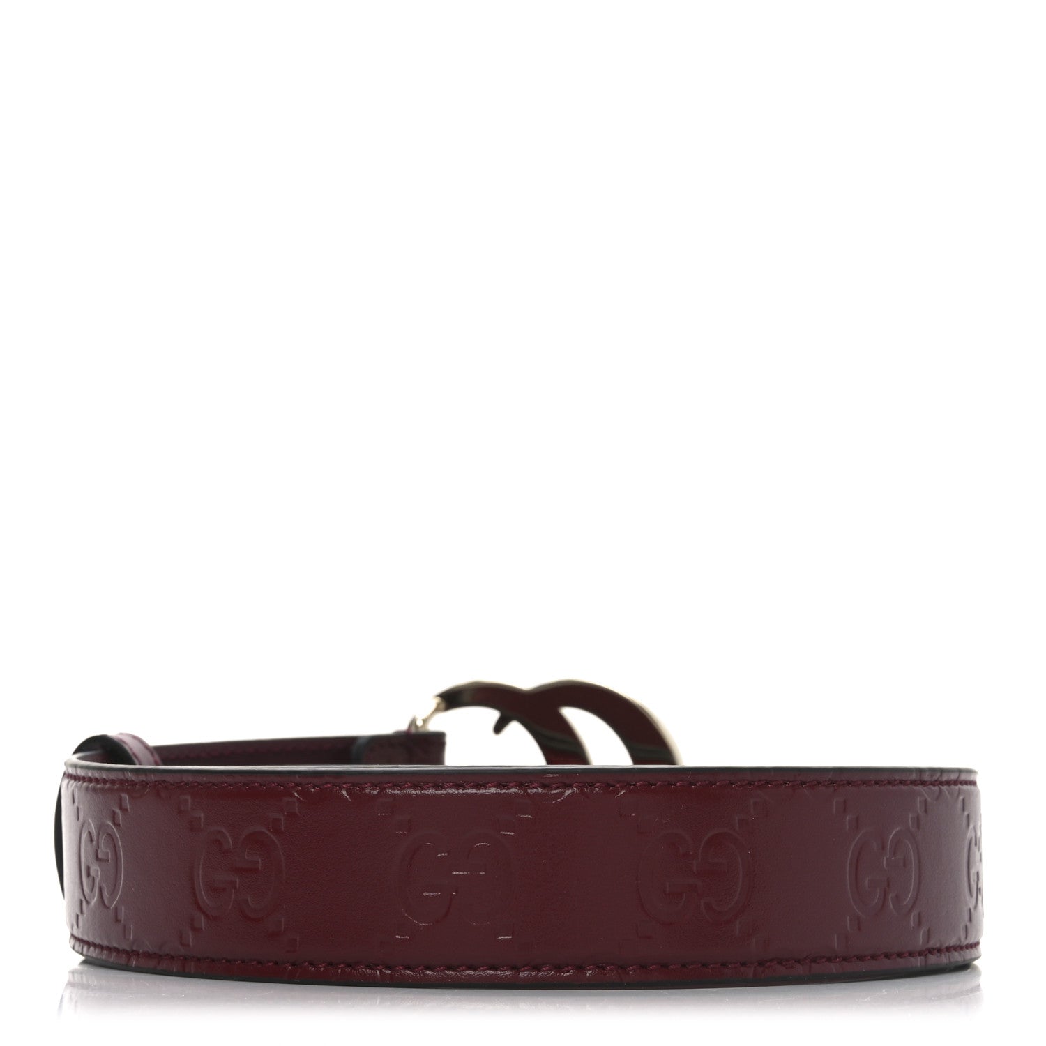 Gucci Plutone Calfskin Guccissima Double G 30mm Belt 80 32 Rosso Ancora 2 of 5