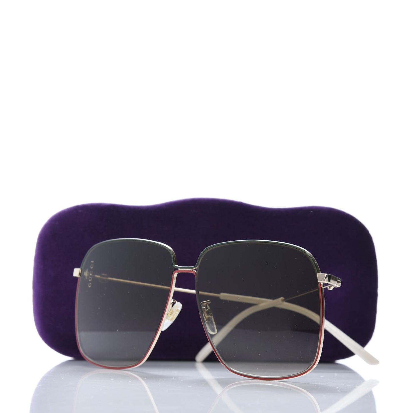 Web Rectangular Frame Interlocking G Sunglasses GG0394S Green Red