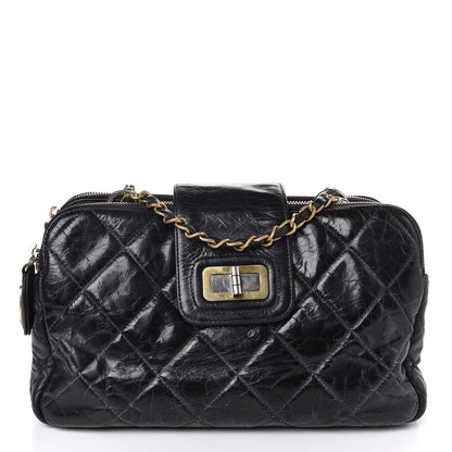 Chanel Glazed Calfskin Quilted Mademoiselle Tote Black 1 of 12