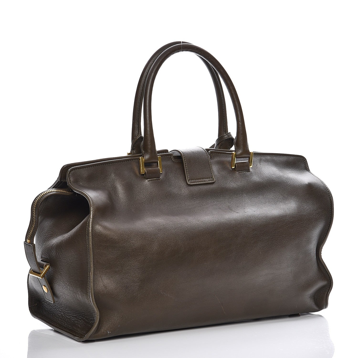 Saint Laurent Calfskin Medium Classic Y Cabas Earth 3 of 13