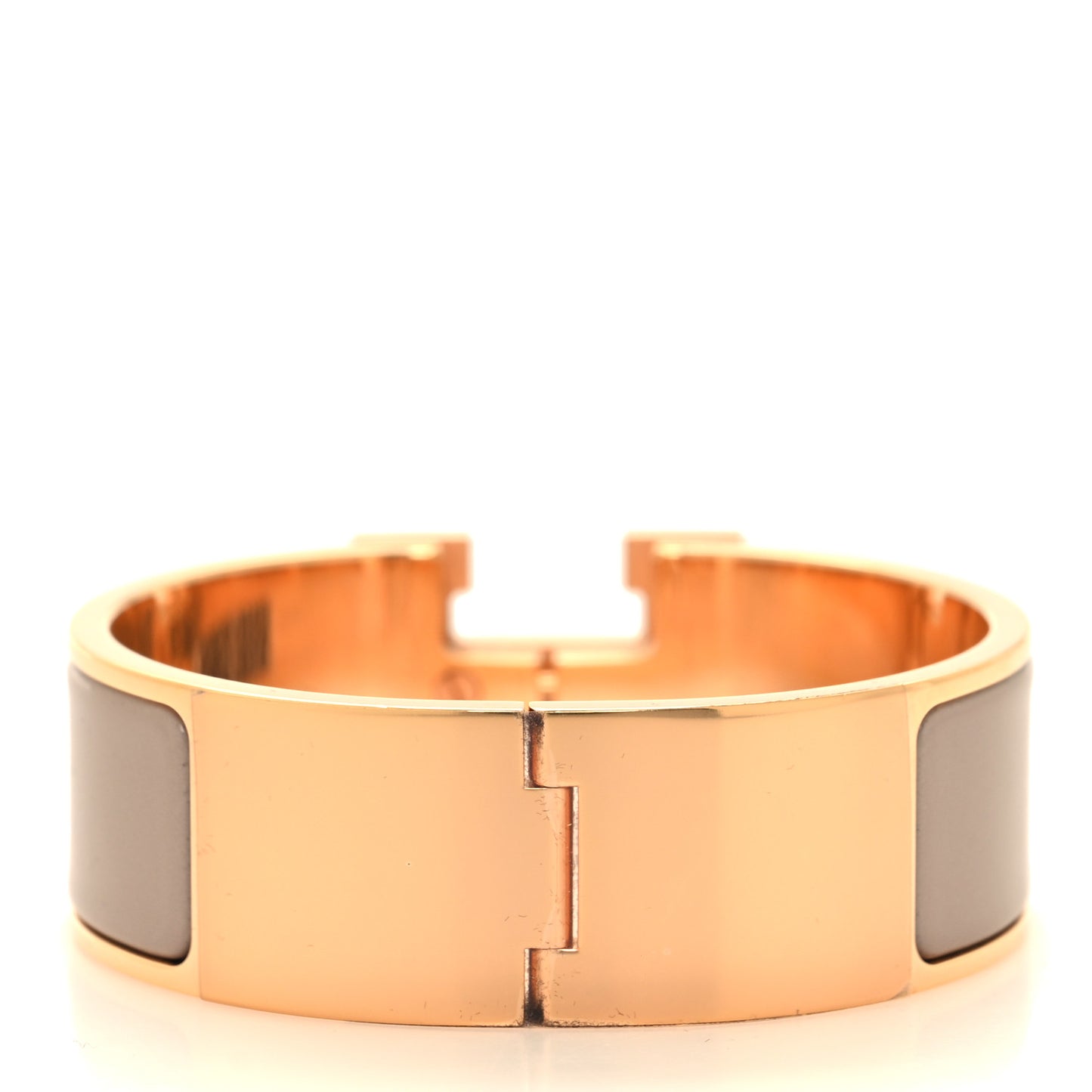 Enamel Wide Clic Clac H Bracelet PM Marron Glace