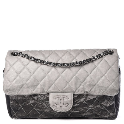 Chanel Vinyl Quilted Jumbo Melrose Degrade Flap Black 1 of 15