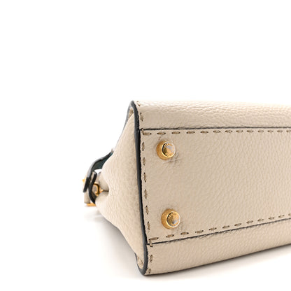 Fendi Cuoio Romano Selleria Bi-Color Mini Peekaboo Iconic Satchel Beige Blue 8 of 9