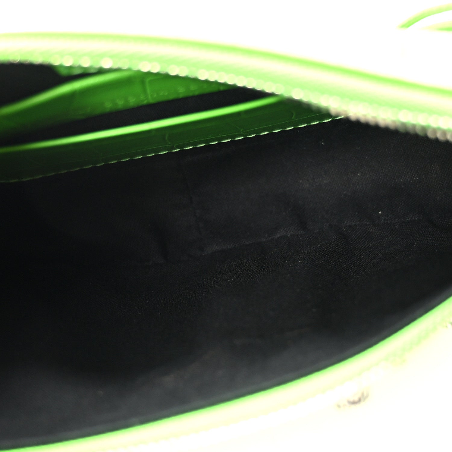 Balenciaga Extra Supple Calfskin Crocodile Embossed Le Cagole Mini Purse With Chain Acid Green 5 of 10