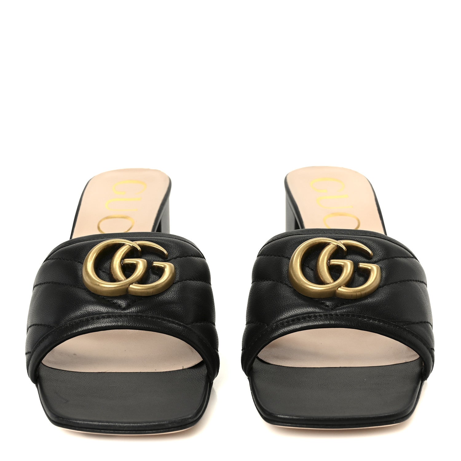 Gucci Nappa Matelasse GG Marmont 55mm Slide Sandals 37 Black 3 of 11
