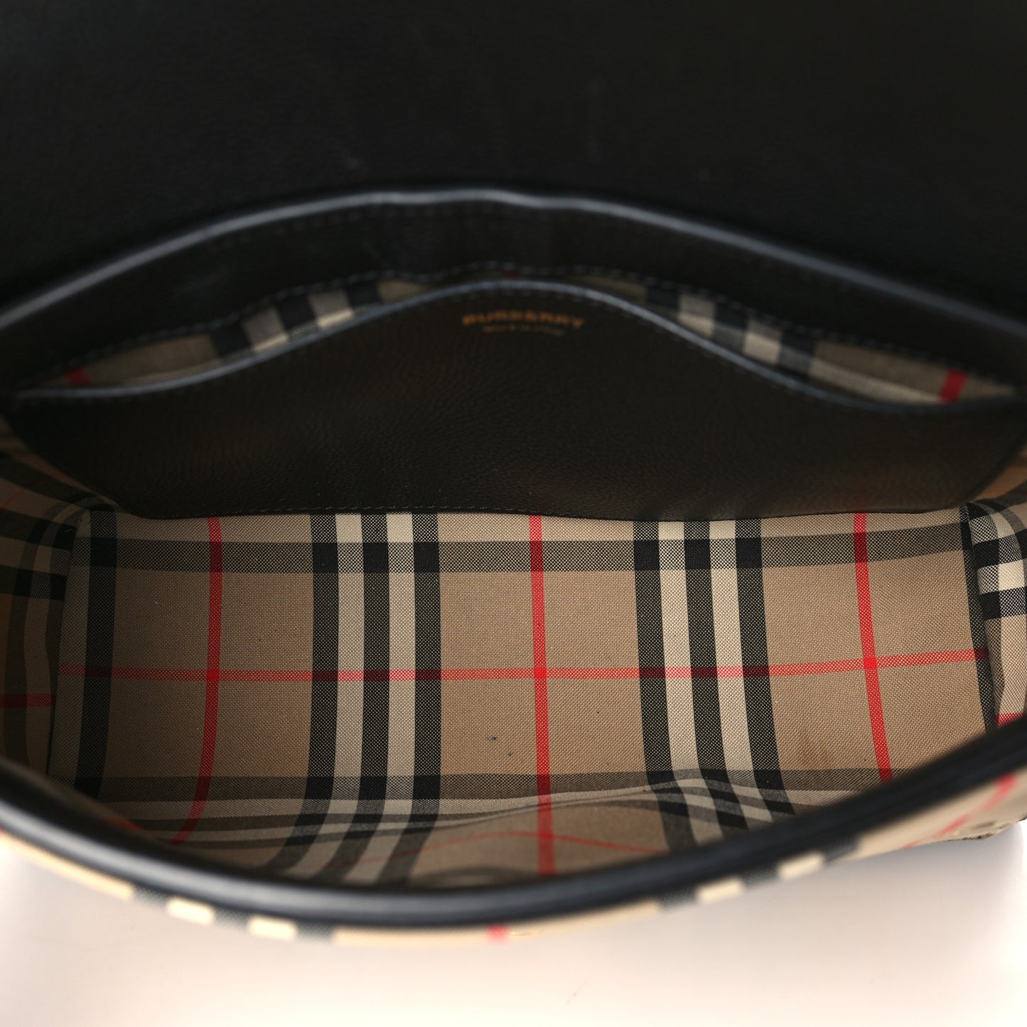 Grainy Calfskin Vintage Check Note Crossbody Bag Black