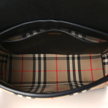 Burberry Grainy Calfskin Vintage Check Note Crossbody Bag Black 5 of 10