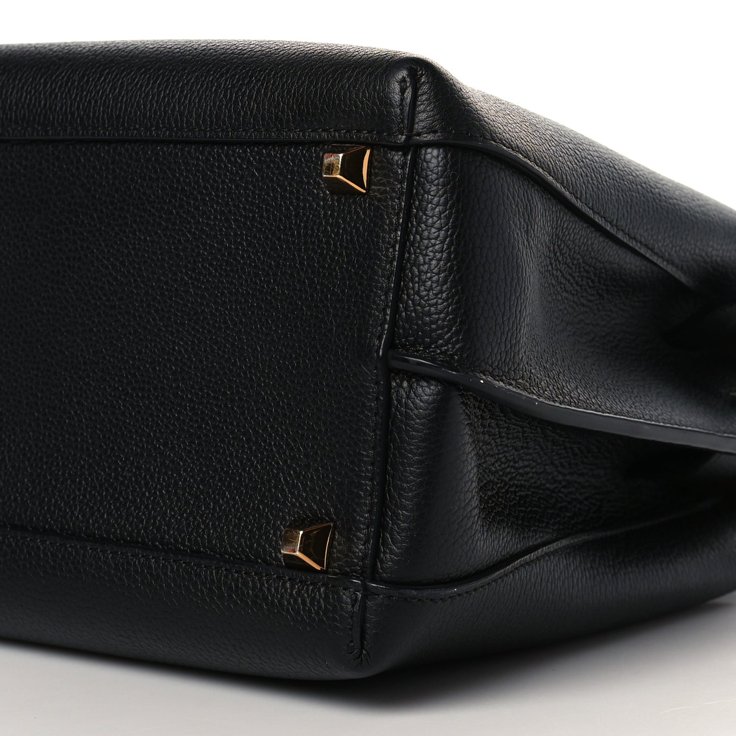 Grained Calfskin Medium Milla Tote Black