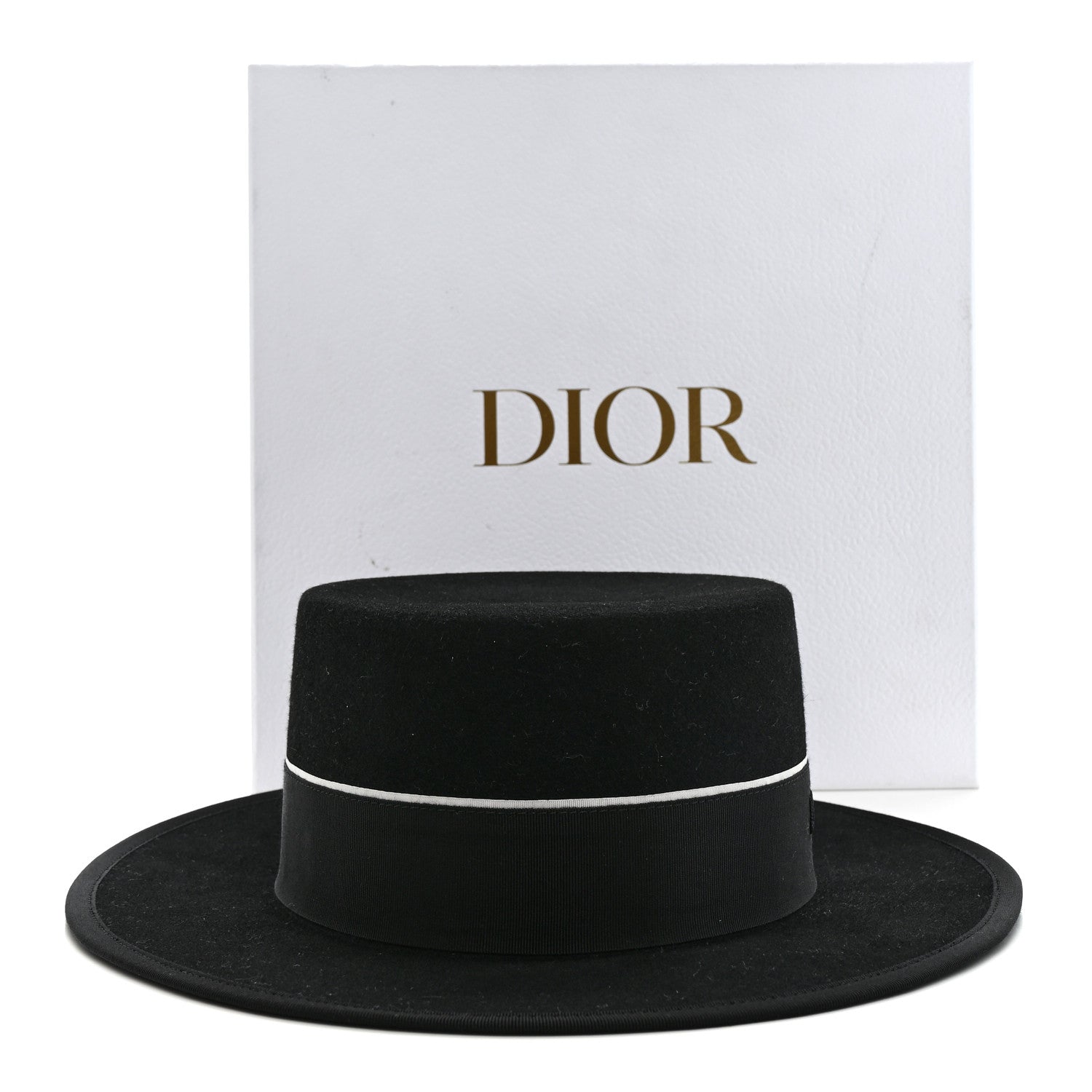 Christian Dior Felt Diorodeo Large Brim Hat 58 Black 1808467