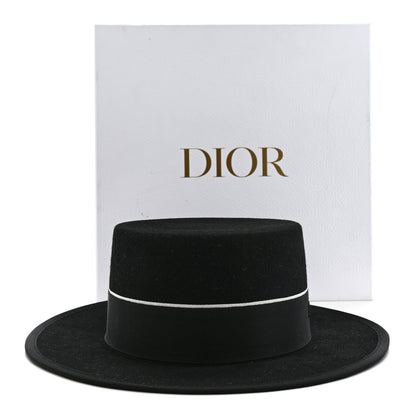 Christian Dior Felt Diorodeo Large Brim Hat 58 Black 10 of 10
