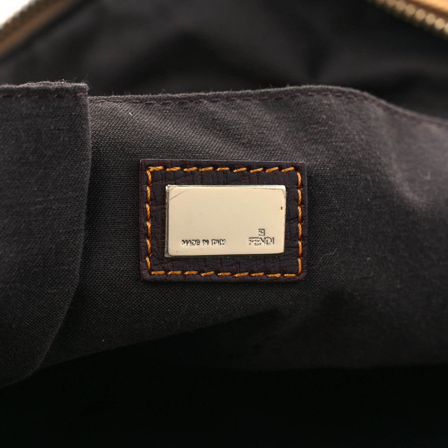 Fendi Zucca Zucchino Spalmati Large B Mix Gold Mogano Panna 6 of 12