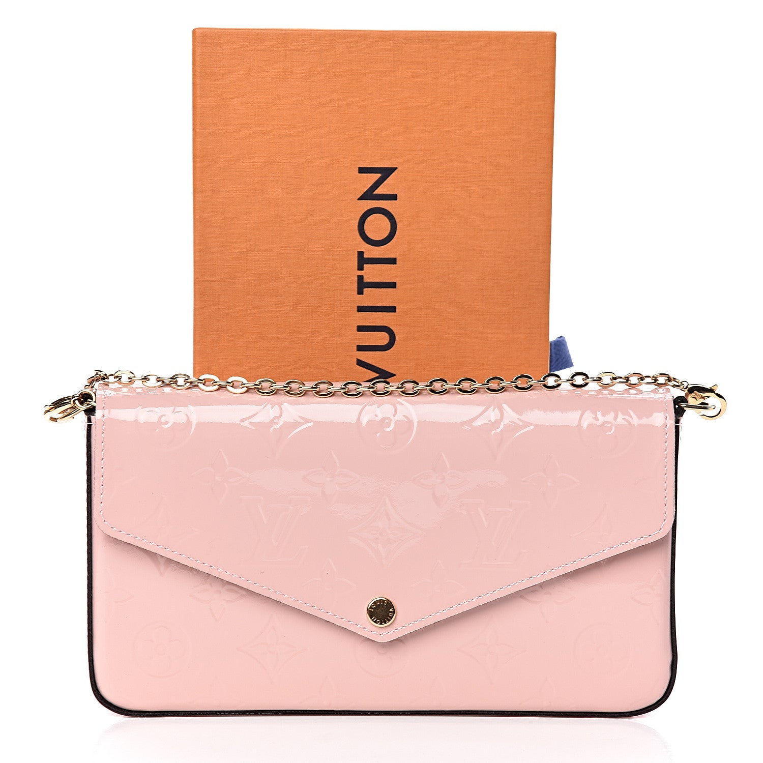 Louis Vuitton Vernis Felicie Chain Wallet Rose Ballerine 11 of 11