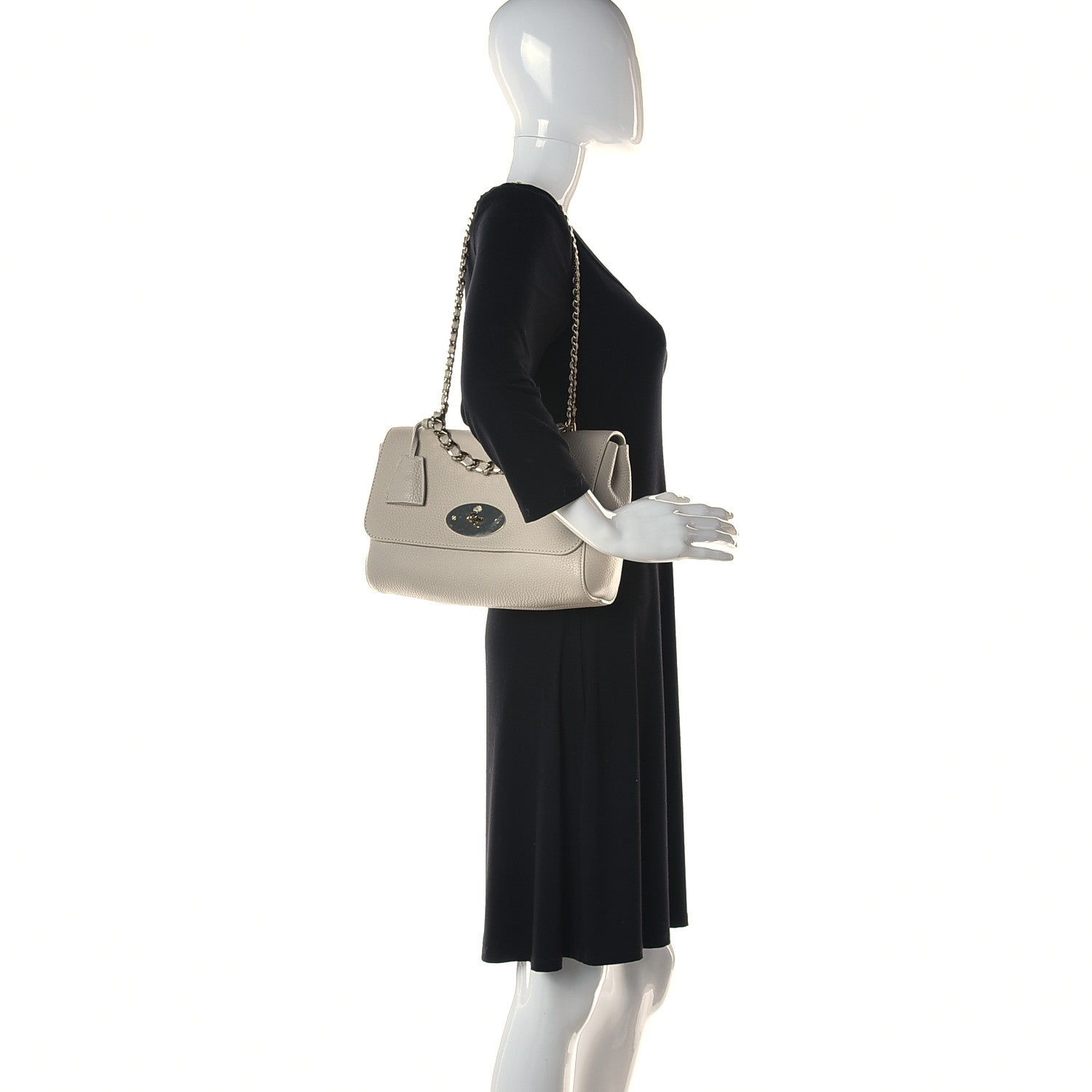 Mulberry Small Classic Grain Calfskin Medium Lily Flap Grey 2 of 11