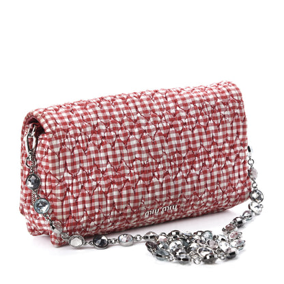 Miu Miu Vichy Crystal Flap Shoulder Bag Rosso 3 of 11