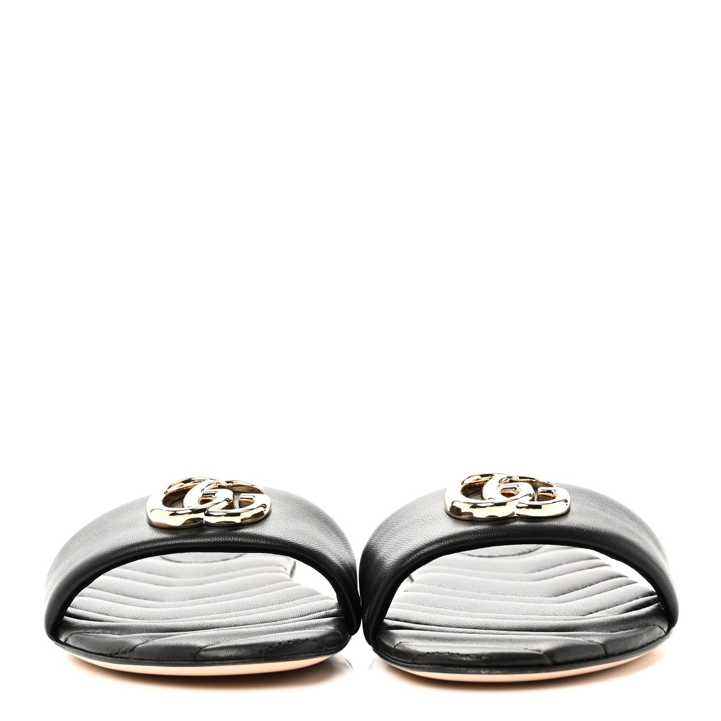 Nappa Matelasse GG Marmont Flat Slide Sandals 38.5 Black