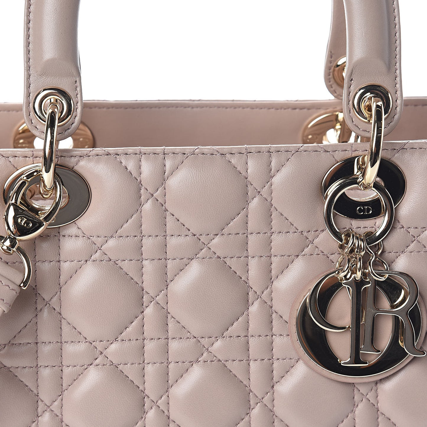Lambskin Cannage Medium Lady Dior Taupe