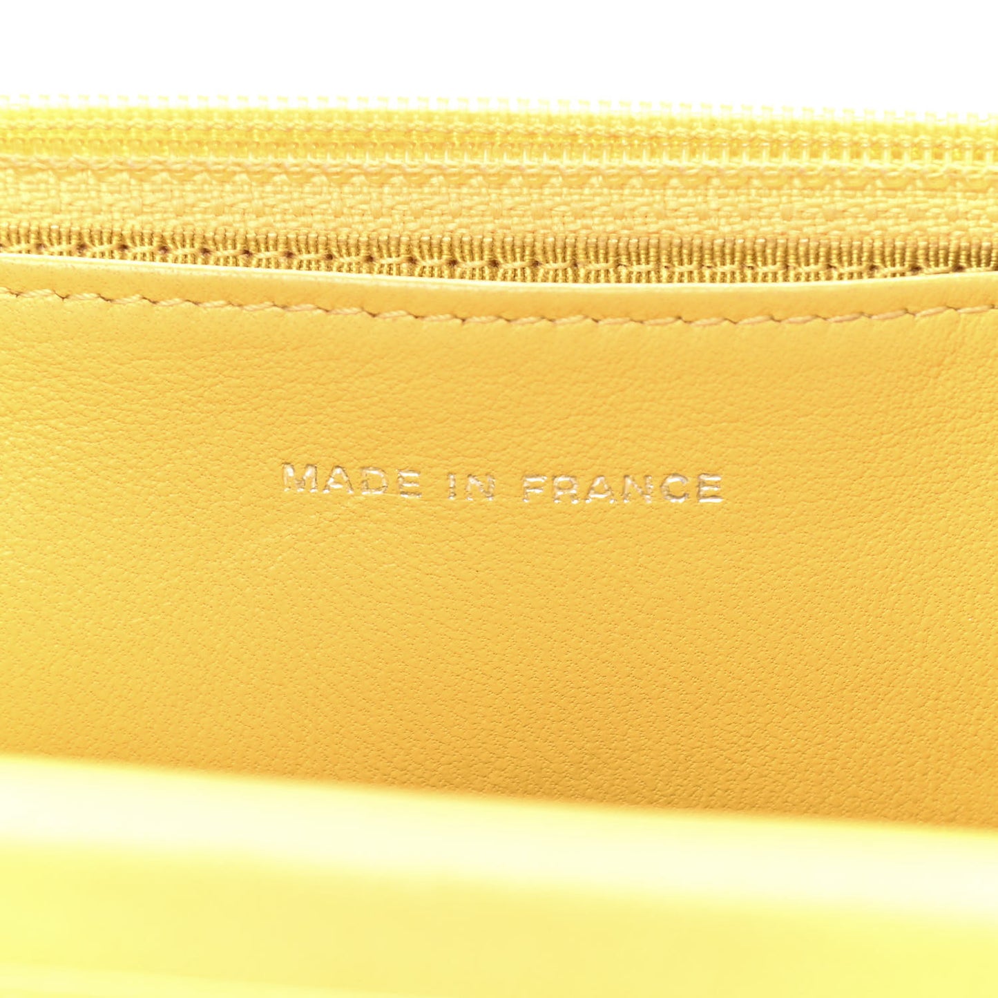 Lambskin Quilted Wallet on Chain WOC Yellow