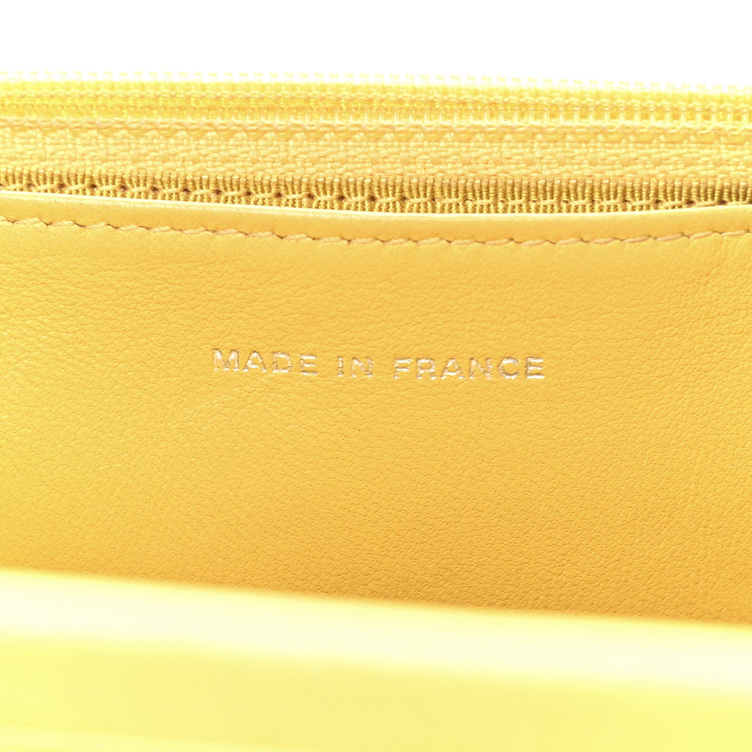 Chanel Lambskin Quilted Wallet on Chain WOC Yellow 7 of 10
