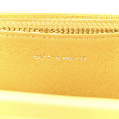 Chanel Lambskin Quilted Wallet on Chain WOC Yellow 7 of 10