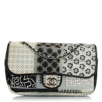 Chanel Tweed Patchwork Medium Single Flap Black 1 of 9