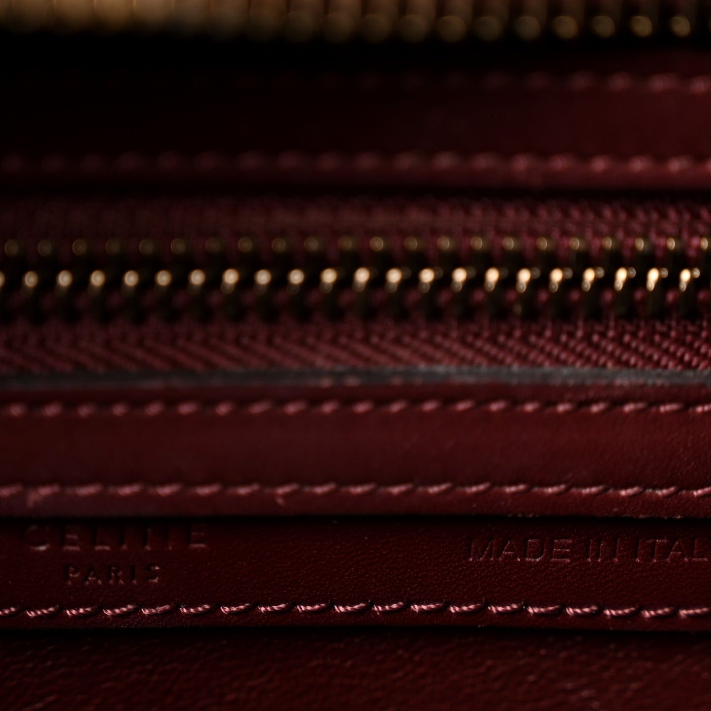 Goatskin Calfskin Micro Luggage Burgundy