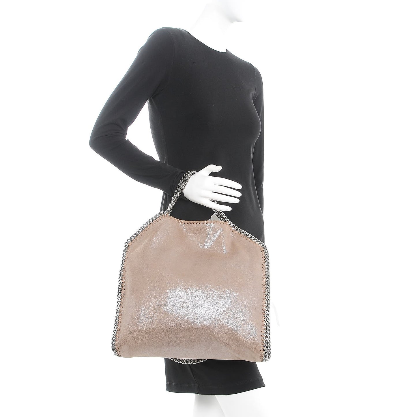 Shaggy Deer Falabella Small Fold Over Tote Taupe