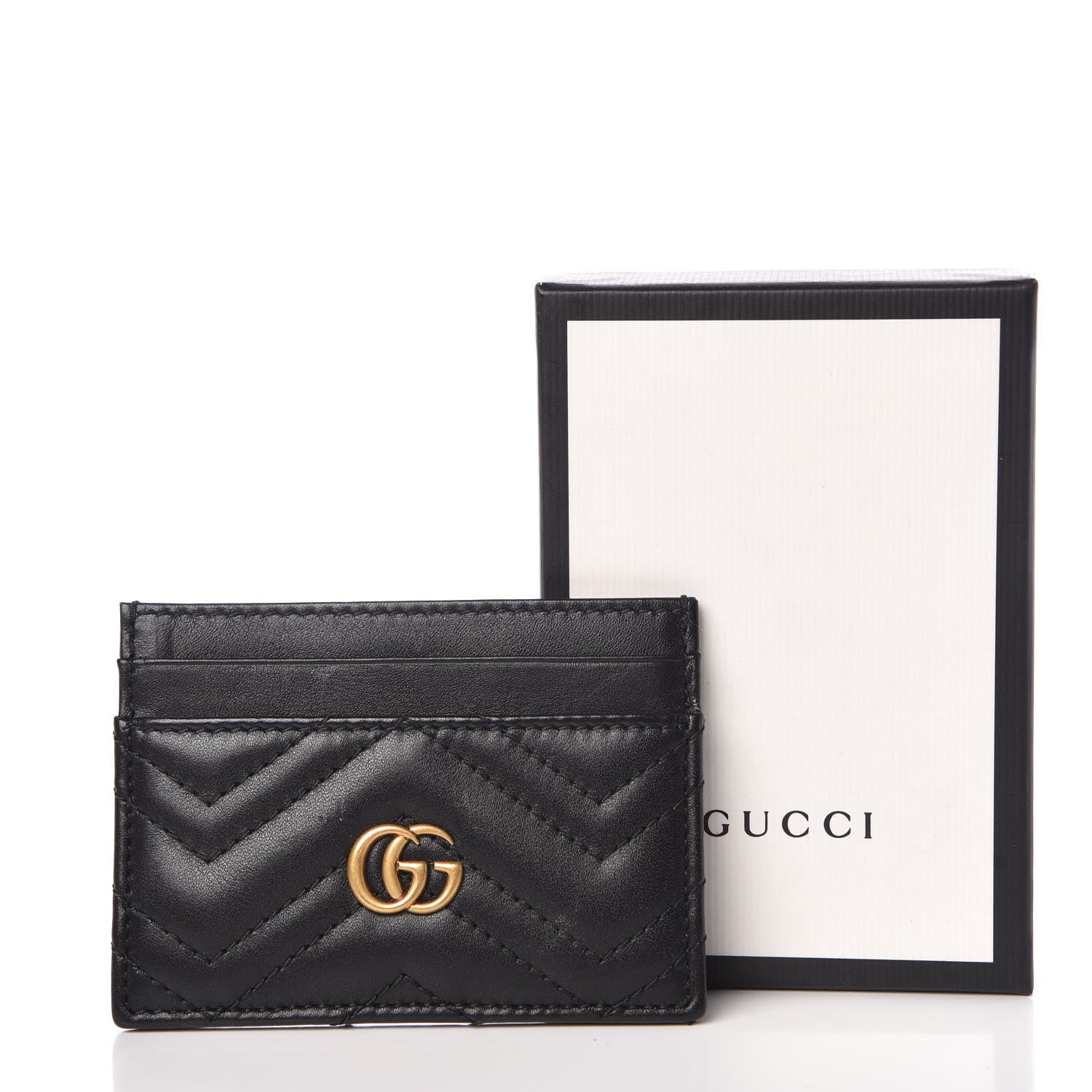Gucci Calfskin Matelasse GG Marmont Card Holder Black 7 of 7