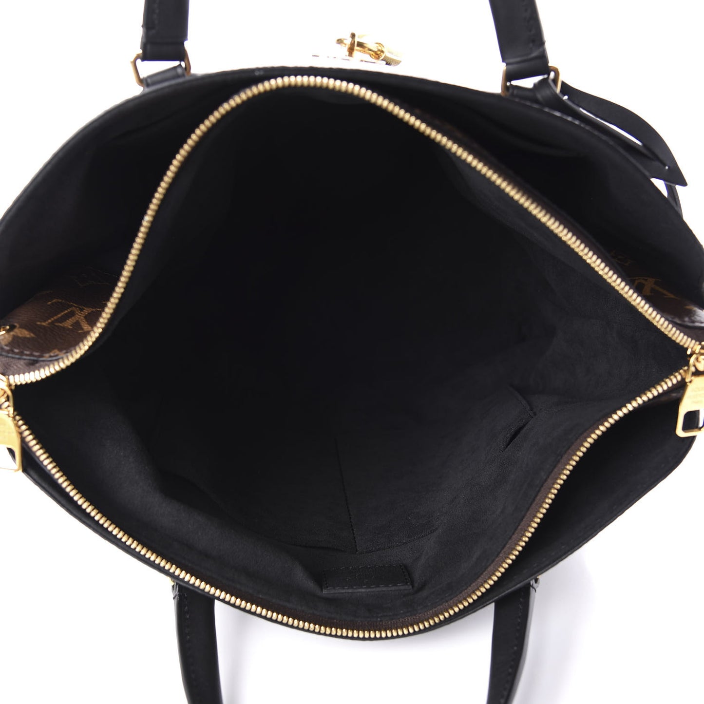 Monogram Flower Zipped Tote MM Black