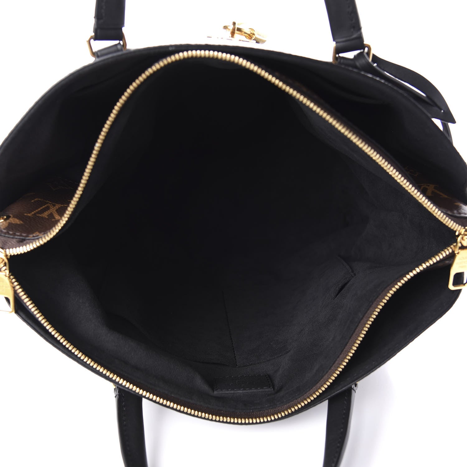 Louis Vuitton Monogram Flower Zipped Tote MM Black 5 of 10