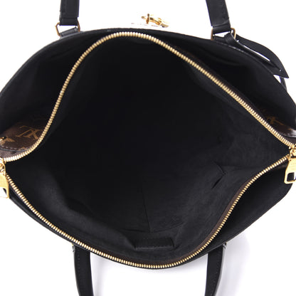 Louis Vuitton Monogram Flower Zipped Tote MM Black 5 of 10