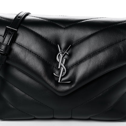 Saint Laurent Calfskin Y Quilted Monogram Toy Loulou Crossbody Bag Black 8 of 12