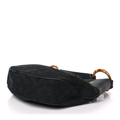 Gucci Monogram Half Moon Bamboo Ring Hobo Black 9 of 9