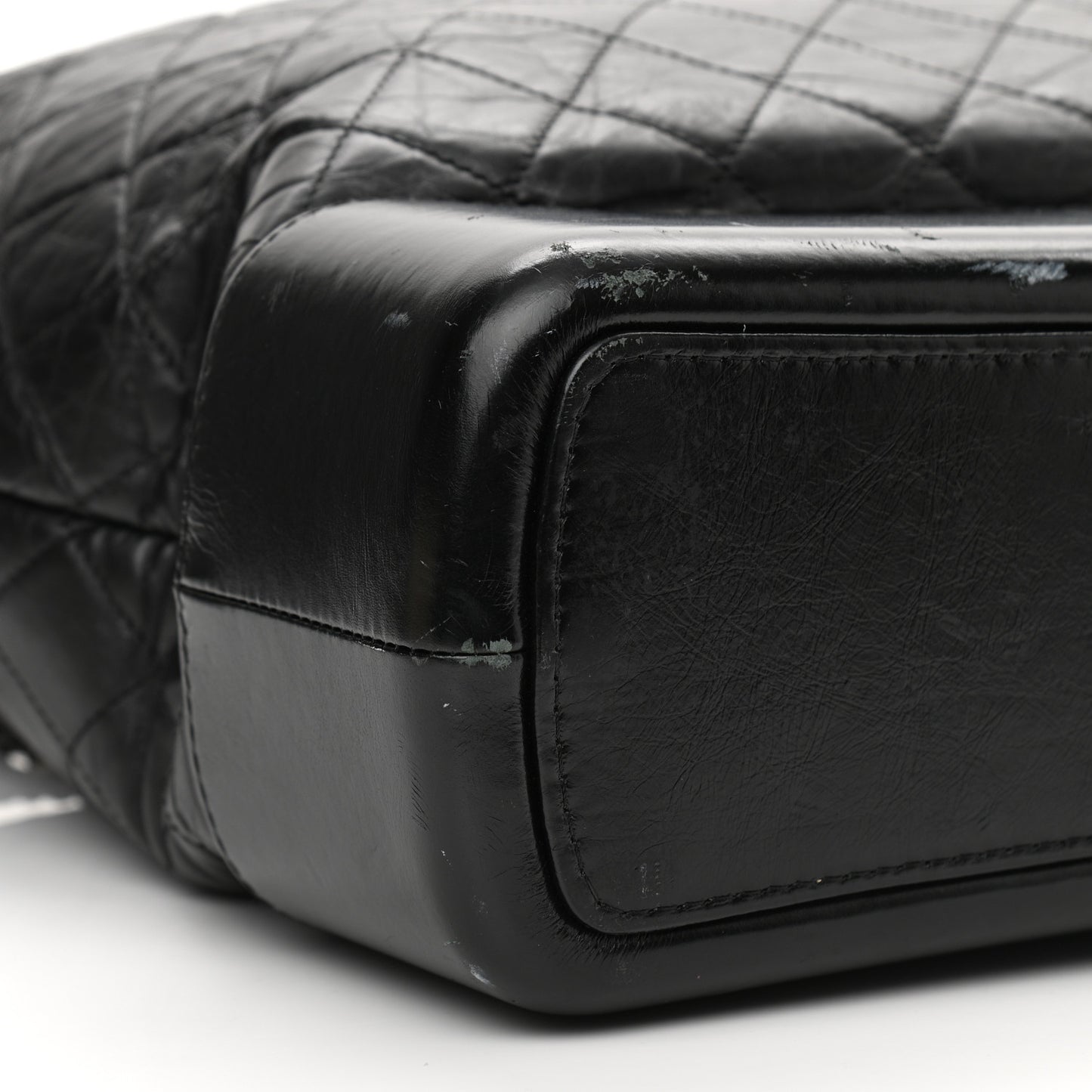 Aged Calfskin Quilted Maxi Gabrielle Hobo Black