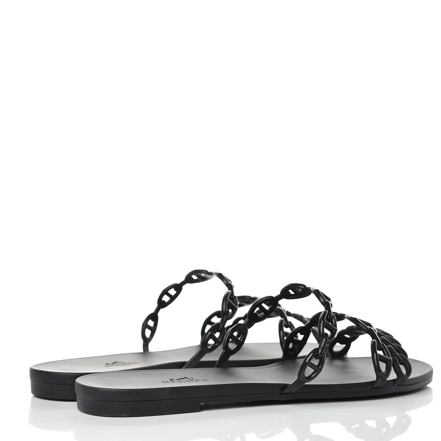 Hermes Rubber Chaine d'Ancre Rivage Sandals 39 Black 4 of 7