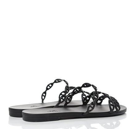Hermes Rubber Chaine d'Ancre Rivage Sandals 39 Black 4 of 7