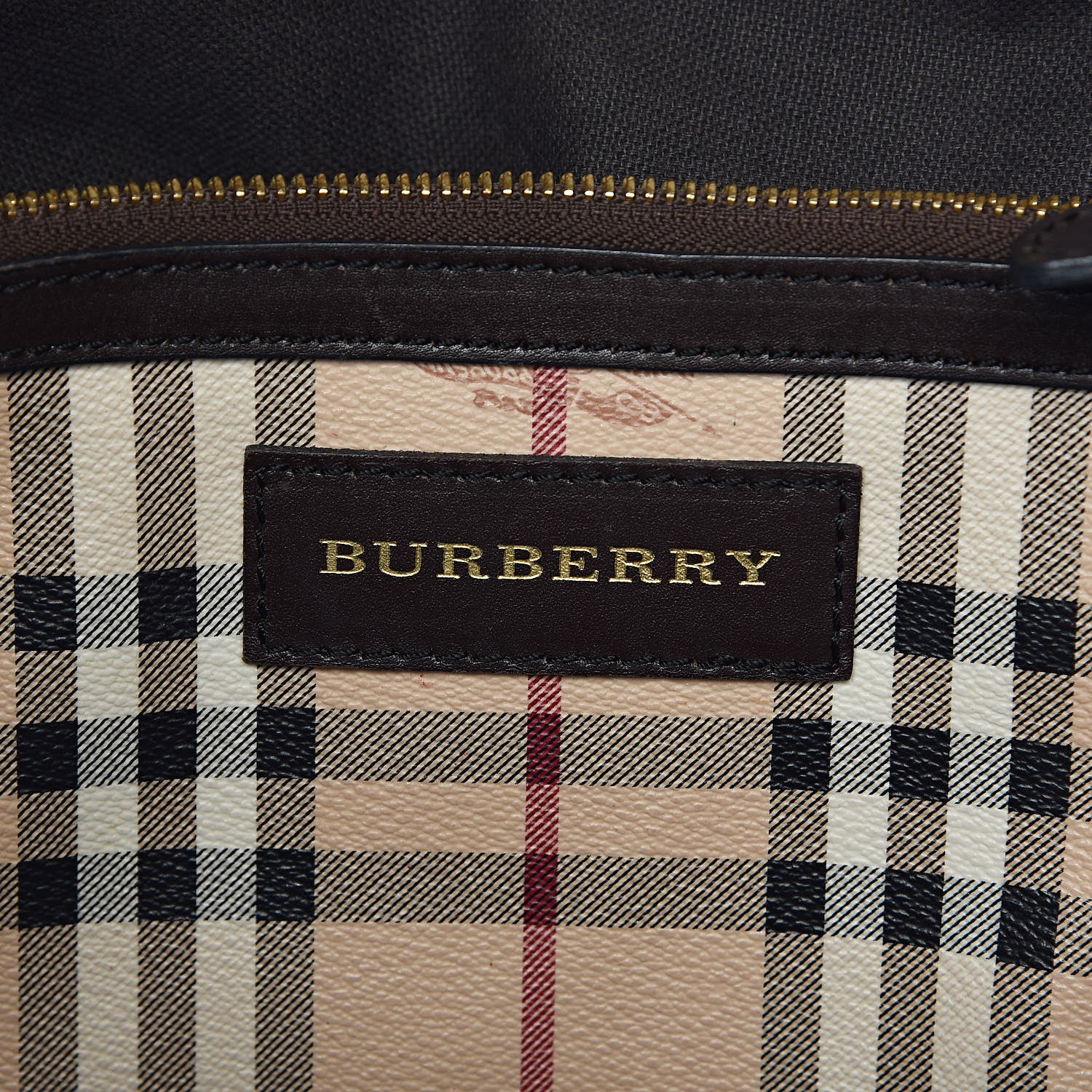Burberry Haymarket Check Large Canterbury Tote Chocolate 6 of 17