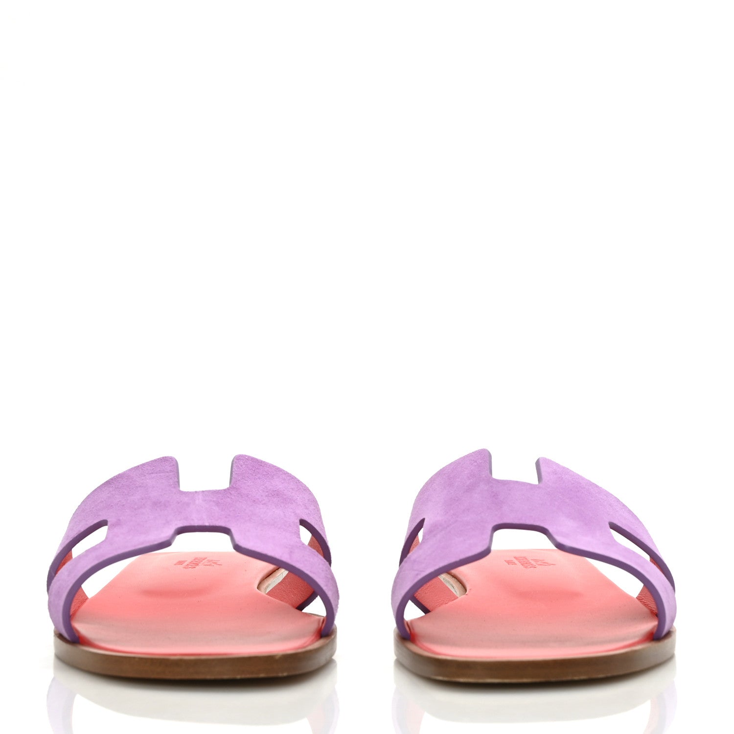 Hermes Suede Goatskin Oran Sandals 37.5 Violet Parme 2 of 8