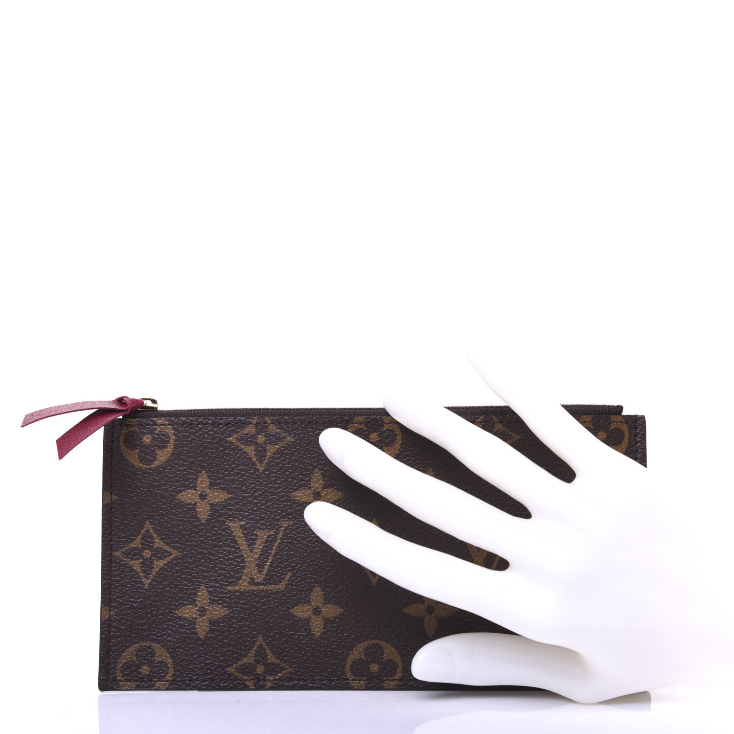 Louis Vuitton Monogram Felicie Chain Wallet Zippered Insert Fuchsia 2 of 8