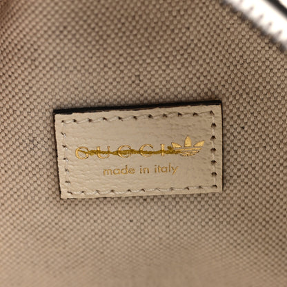 Gucci X ADIDAS Textured Dollar Calfskin Web Trefoil Logo Small Ophidia Round Shoulder Bag Off White Black 6 of 10