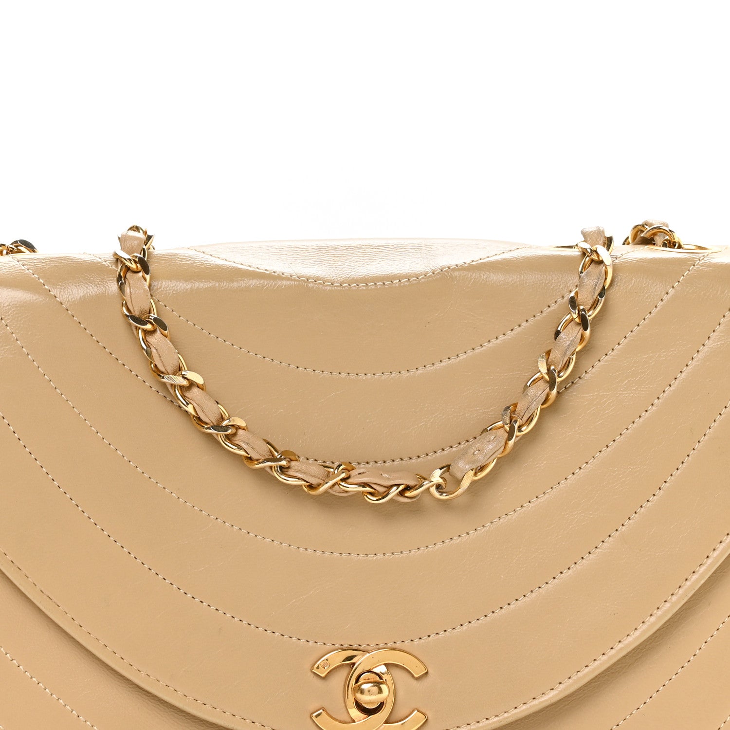 Chanel Lambskin Ribbon Stitched Flap Beige 9 of 11