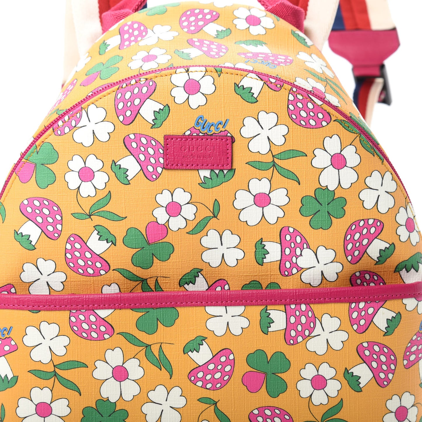 Canvas Childrens Flower Mushroom Print Backpack