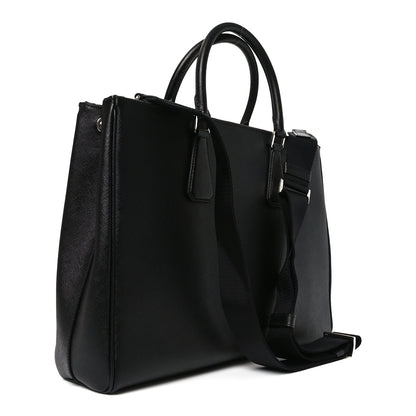Prada Saffiano Travel Extra Large Galleria Double Zip Tote Black 3 of 9