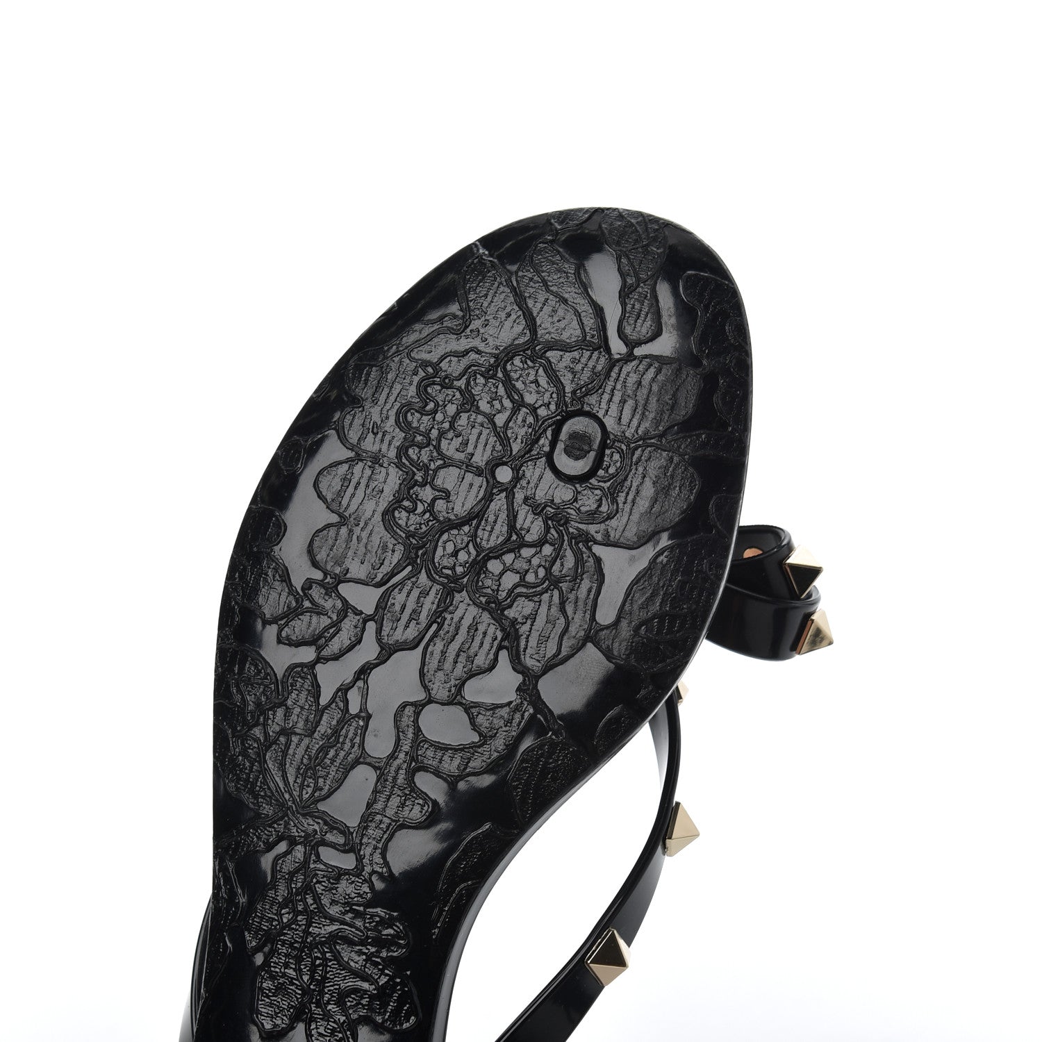 Valentino Garavani PVC Jelly Rockstud Bow Thong Sandals 37 Black 9 of 13