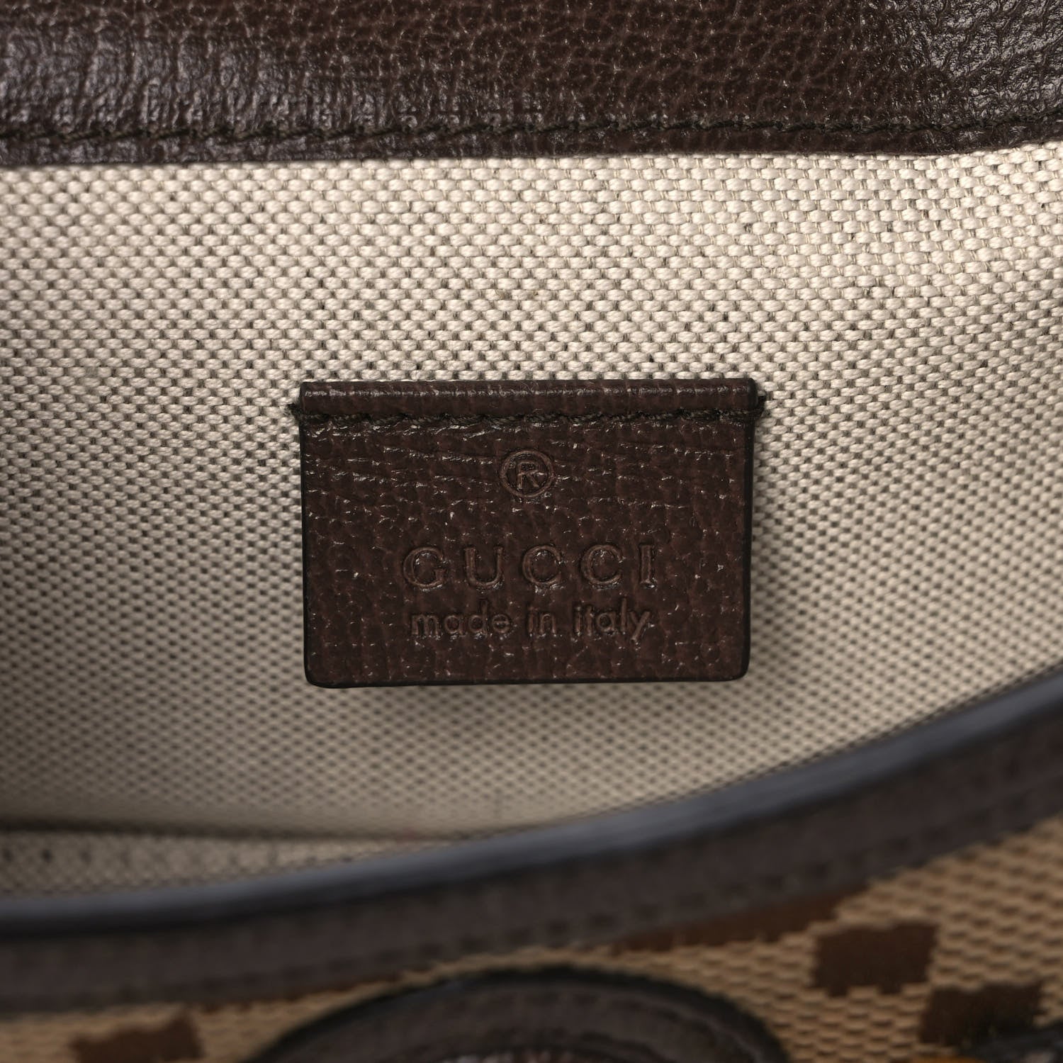 Gucci Monogram Jumbo GG Textured Dollar Calfskin Mini Horsebit 1955 Shoulder Bag Camel Ebony New Acero 6 of 10