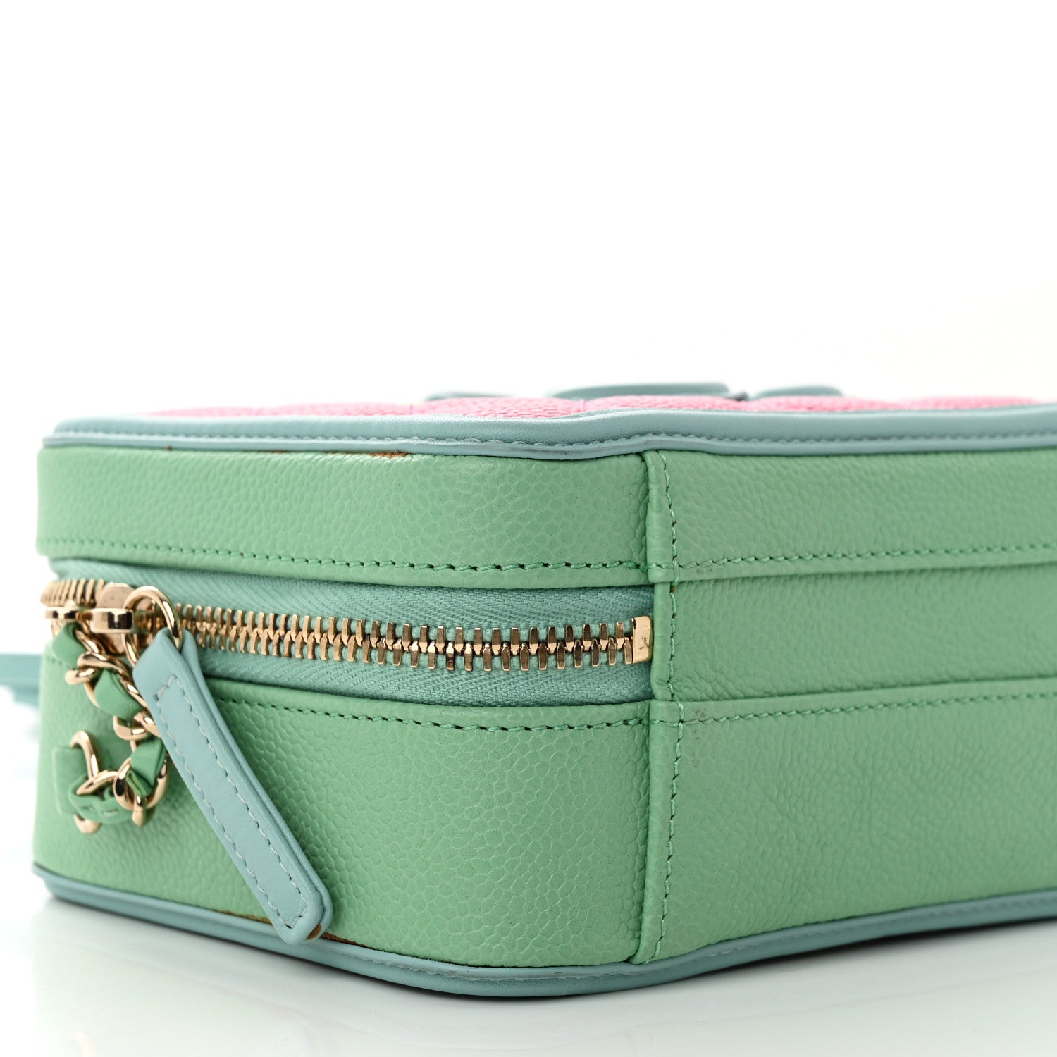 Chanel Caviar Quilted Small CC Filigree Vanity Case Pink Green Blue 9 of 15