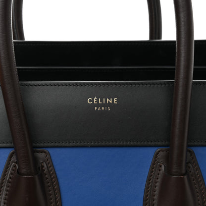 Celine Elephant Calfskin Mini Tri-Color Luggage Indigo 6 of 13