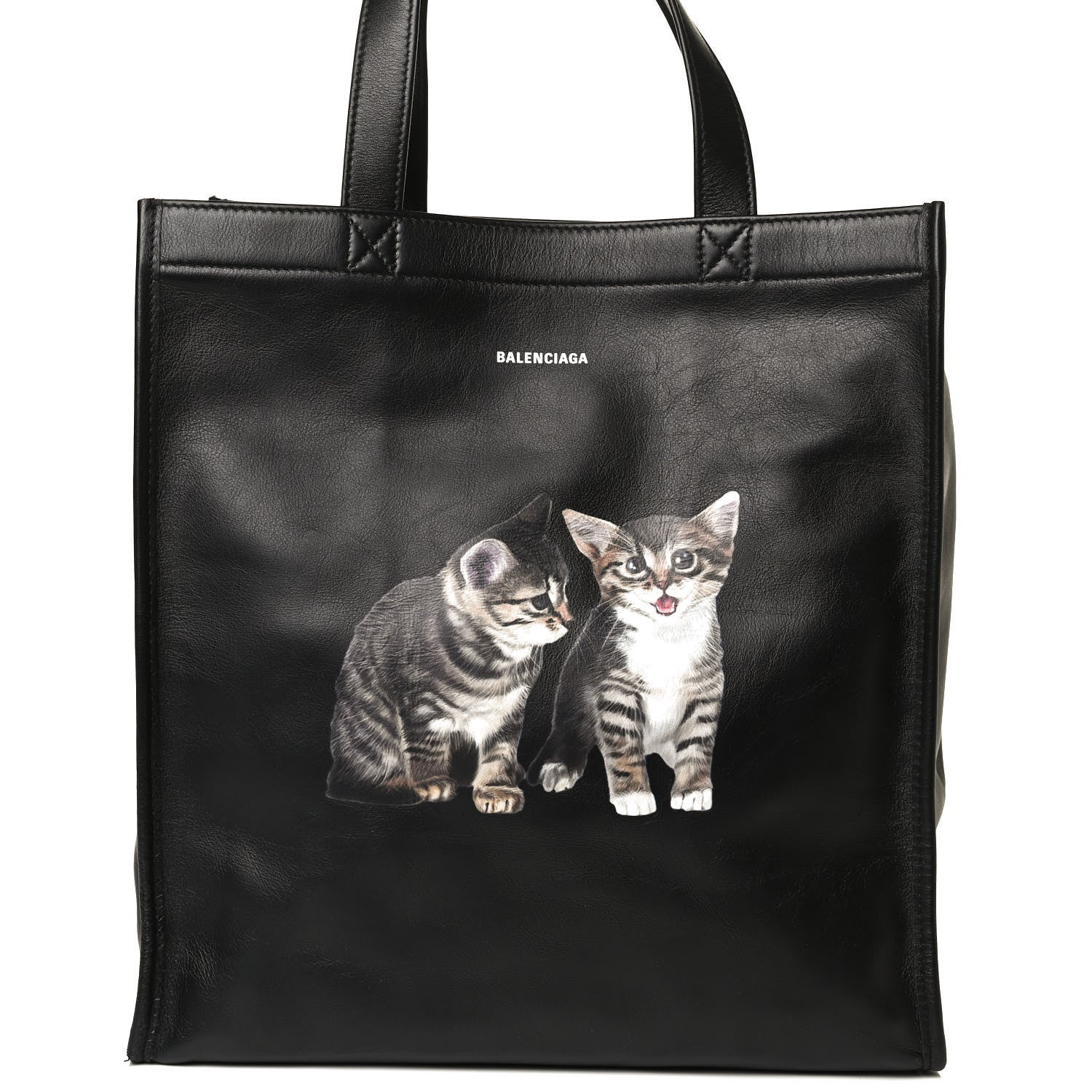 Balenciaga Calfskin Kittens Small Market Shopper Black 6 of 12