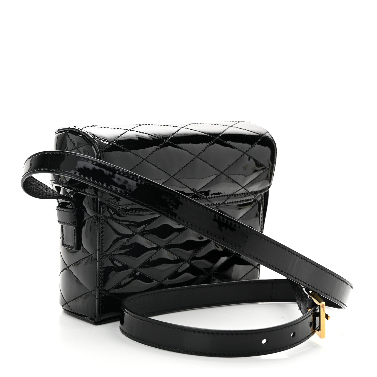 Saint Laurent Patent Matelasse Monogram June Box Bag Black 3 of 10